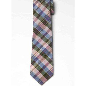 Vintage Lord & Taylor India Madras Tie Necktie Multicolor Plaid 1980s Men's